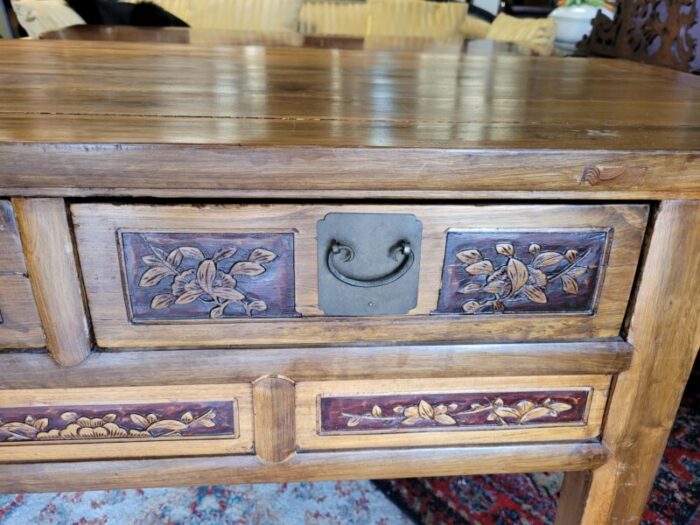 1990s chinese asian soft wood credenza 3870