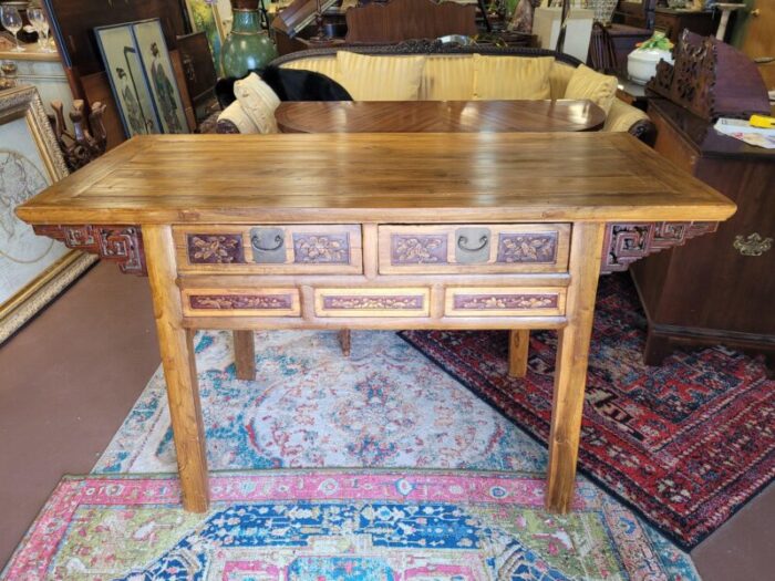 1990s chinese asian soft wood credenza 5796