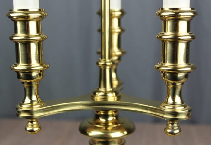 1990s french bouillotte style brass table lamp ingrid froehlich with double socket 1976