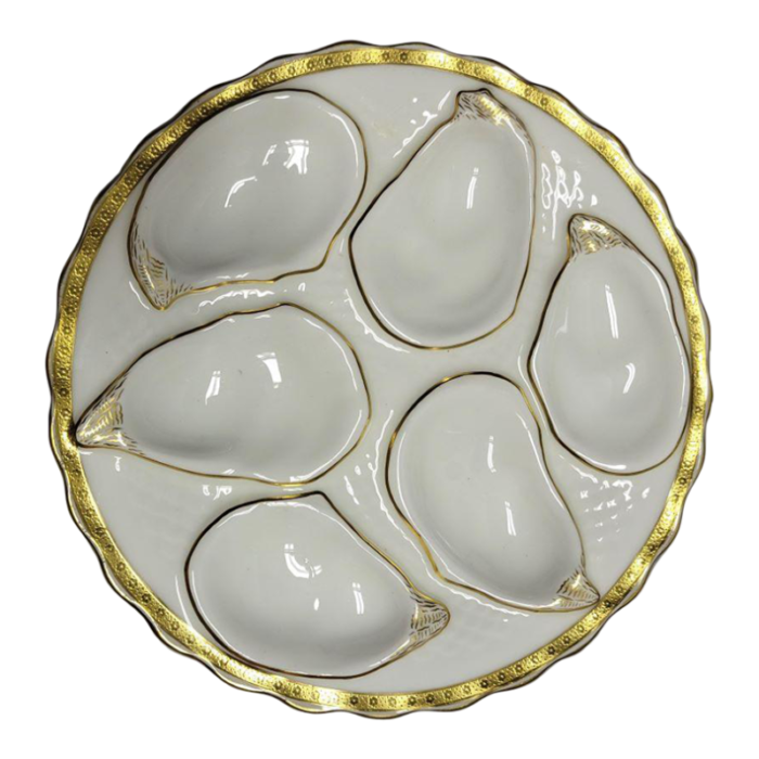 19th c minton white and gold oyster plate 9641