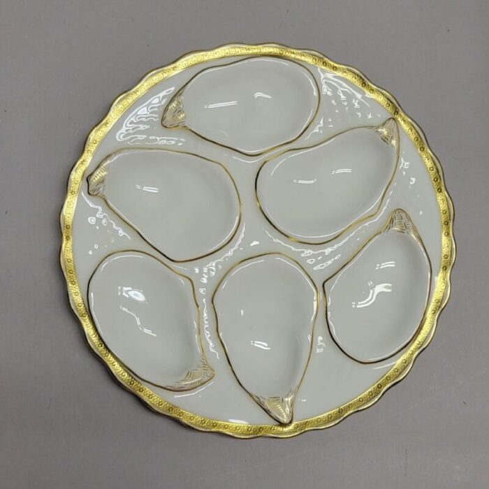 19th c minton white and gold oyster plate 9698