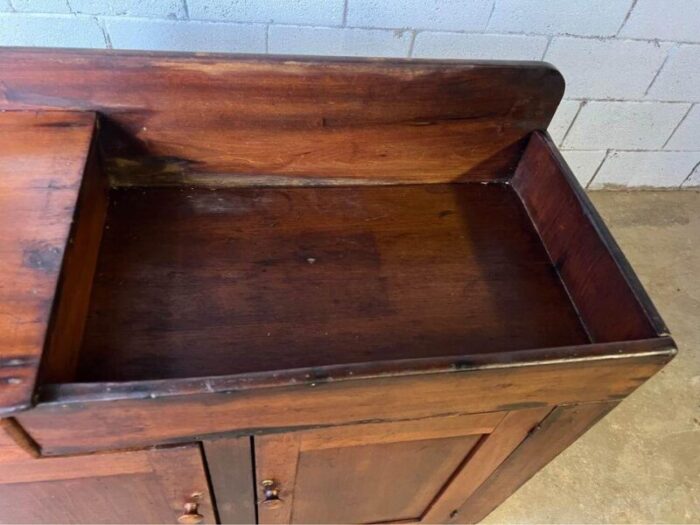 19th century antique primitive country solid pine dry sink washstand cabinet 0665