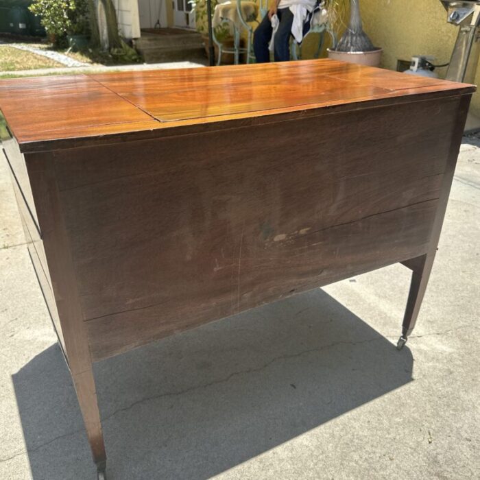 19th century english mahogany vanity 5 drawer 6 interior compartments adjustable mirror 1691