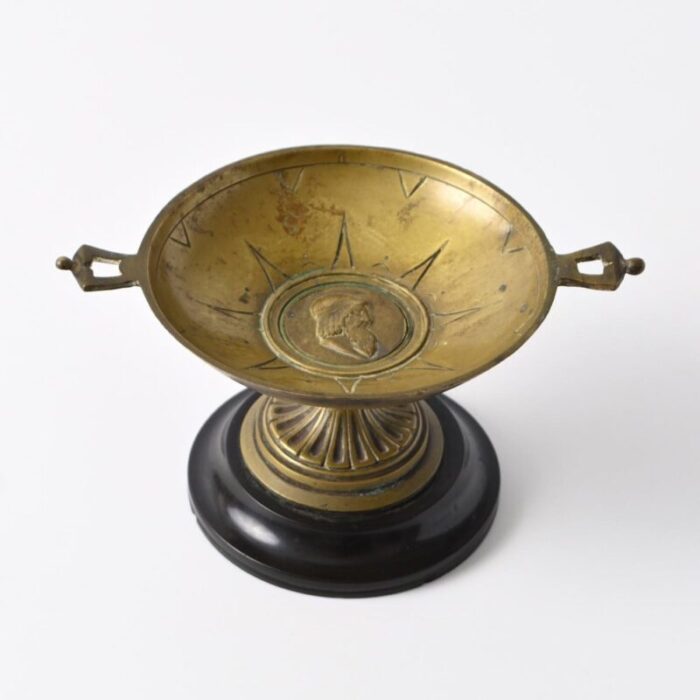 19th century french brass and marble tazza from leblanc freres 2