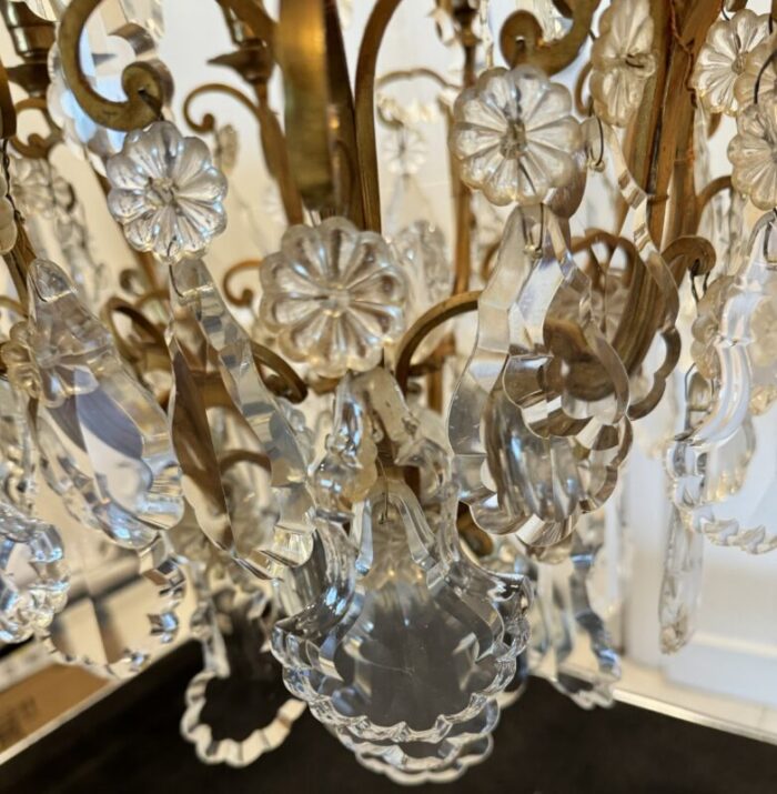 19th century french dore bronze and crystal chandelier 3405