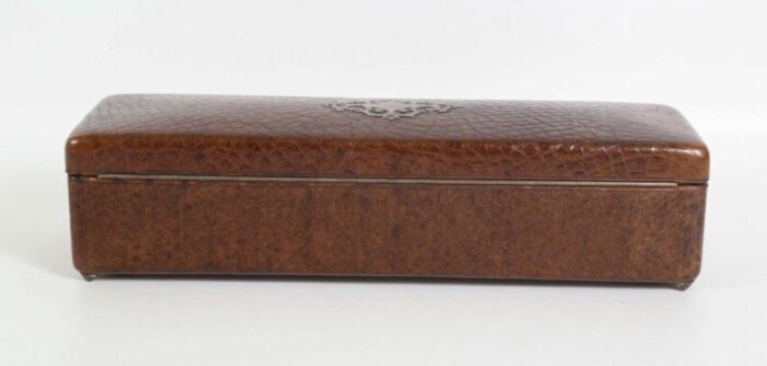 19th century french leather glove box 0533