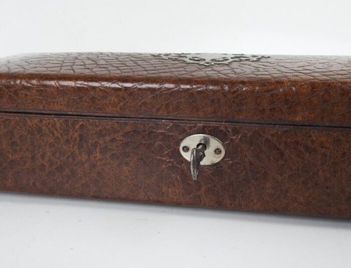 19th century french leather glove box 0948