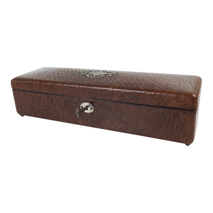 19th century french leather glove box 6775