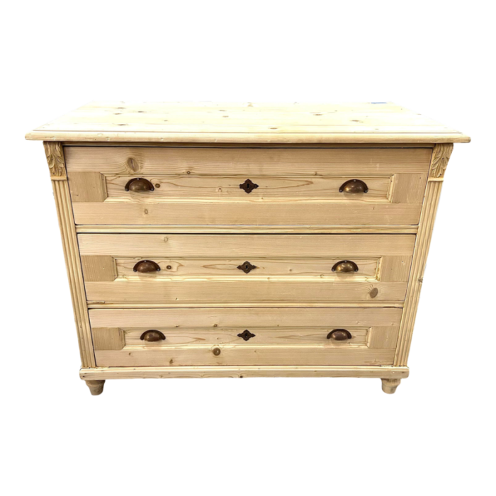 19th century french pine chest 5384