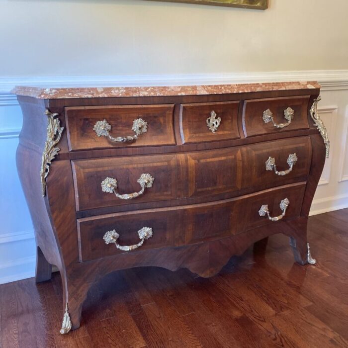 19th century french style marble top chest of drawers 2112