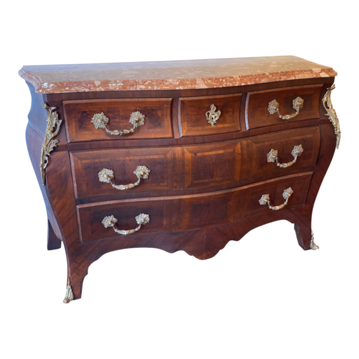 19th century french style marble top chest of drawers 2205