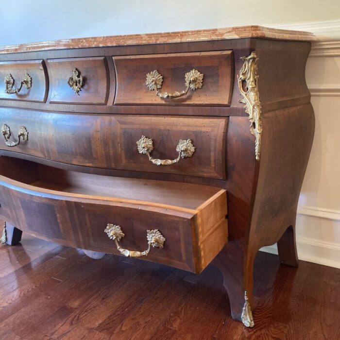 19th century french style marble top chest of drawers 2417