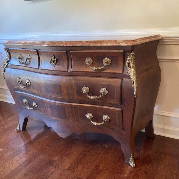 19th century french style marble top chest of drawers 3610