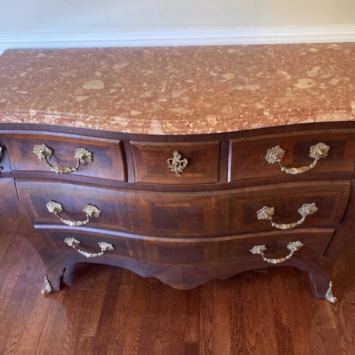 19th century french style marble top chest of drawers 5781