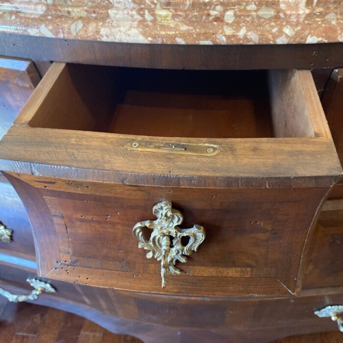 19th century french style marble top chest of drawers 7489