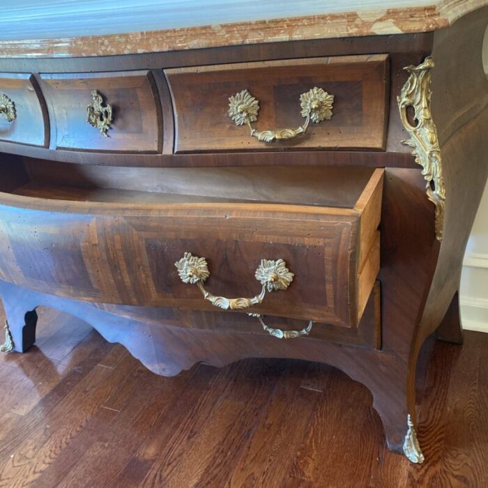 19th century french style marble top chest of drawers 7757