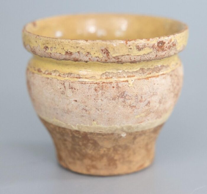 19th century french yellow glazed confit pot 1111