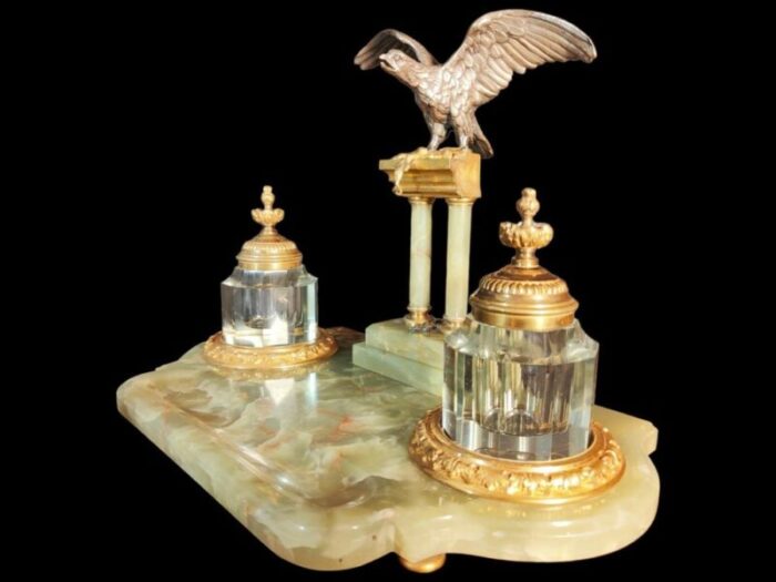 19th century inkwell onyx france russia 8