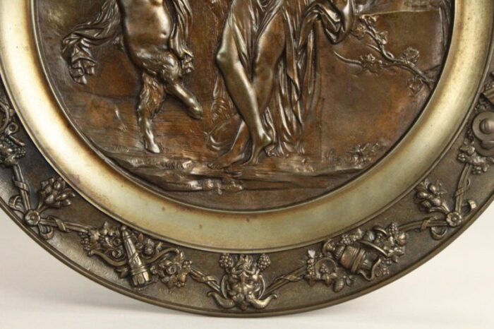 19th century patinated bronze charger neo classical scene after clodion french 1738 1814 0730