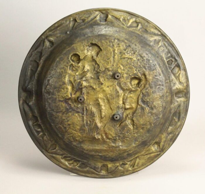 19th century patinated bronze charger neo classical scene after clodion french 1738 1814 3085