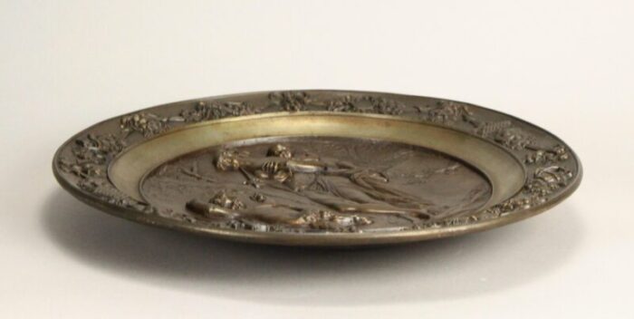 19th century patinated bronze charger neo classical scene after clodion french 1738 1814 3443