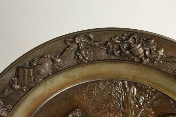 19th century patinated bronze charger neo classical scene after clodion french 1738 1814 8234