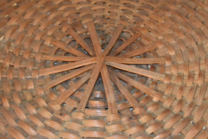 19th century split oak flower gathering basket 1094