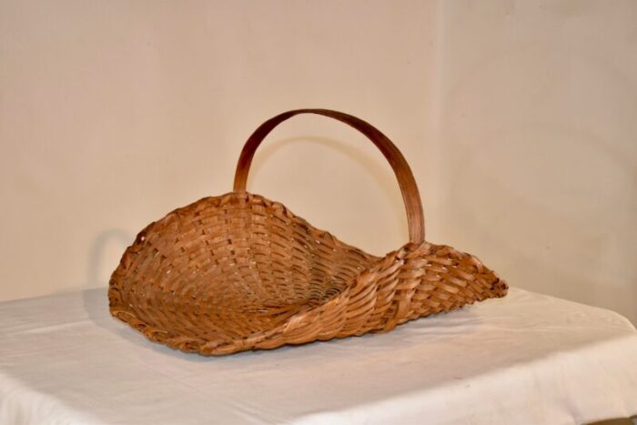 19th century split oak flower gathering basket 3142