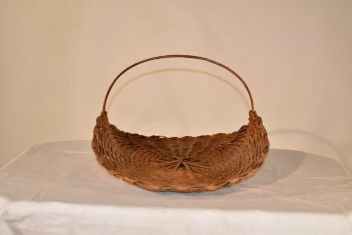 19th century split oak flower gathering basket 4638