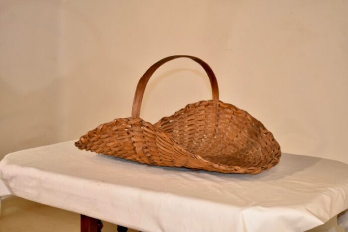 19th century split oak flower gathering basket 6185