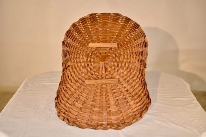 19th century split oak flower gathering basket 7246