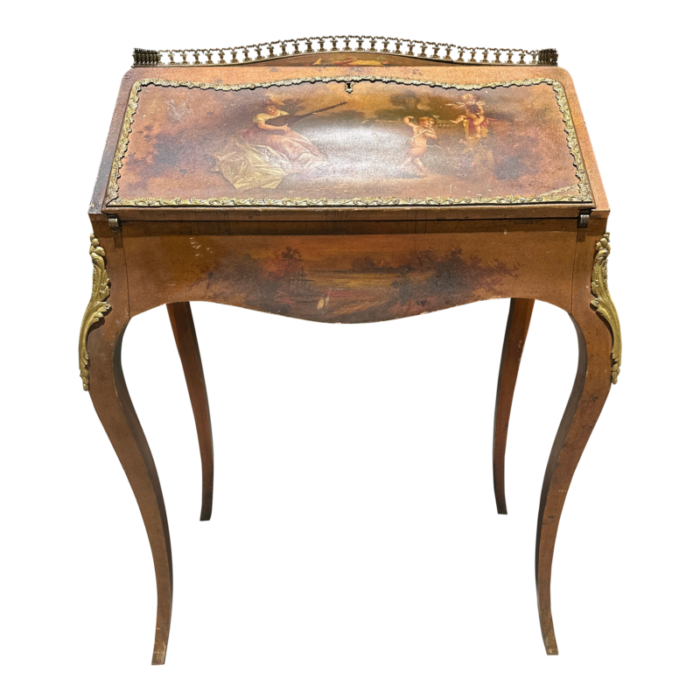 19th century vernis martin bombay ladies hand painted writing desk 3790