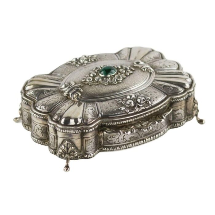 20th century baroque italian silver jewelry box 1