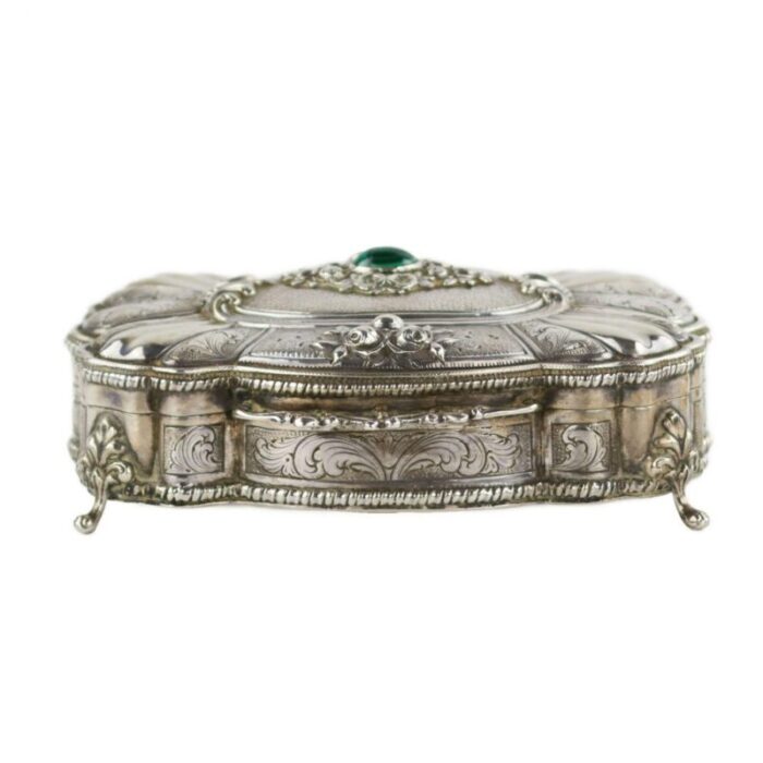 20th century baroque italian silver jewelry box 3