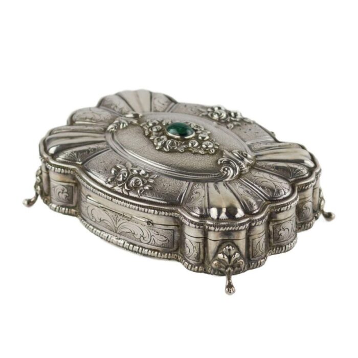 20th century baroque italian silver jewelry box 5