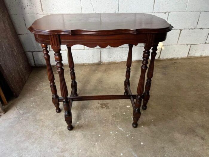 20th century victorian style flame mahogany six leg side table 2005