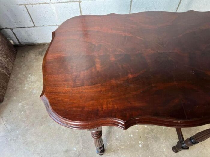 20th century victorian style flame mahogany six leg side table 4797