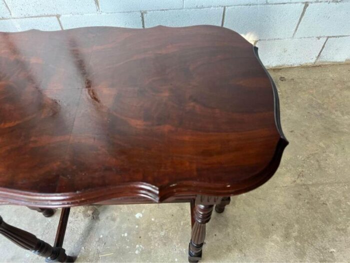 20th century victorian style flame mahogany six leg side table 5567