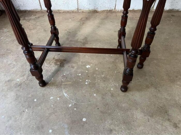 20th century victorian style flame mahogany six leg side table 9466