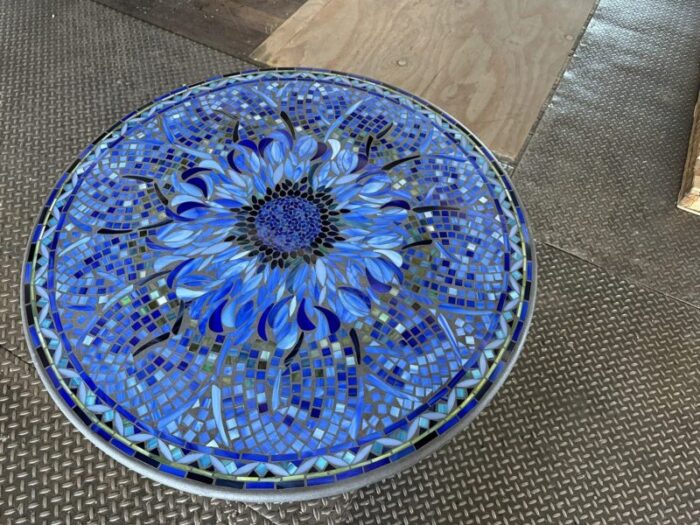 21st century neille olson mosaics outdoor dining table 0390