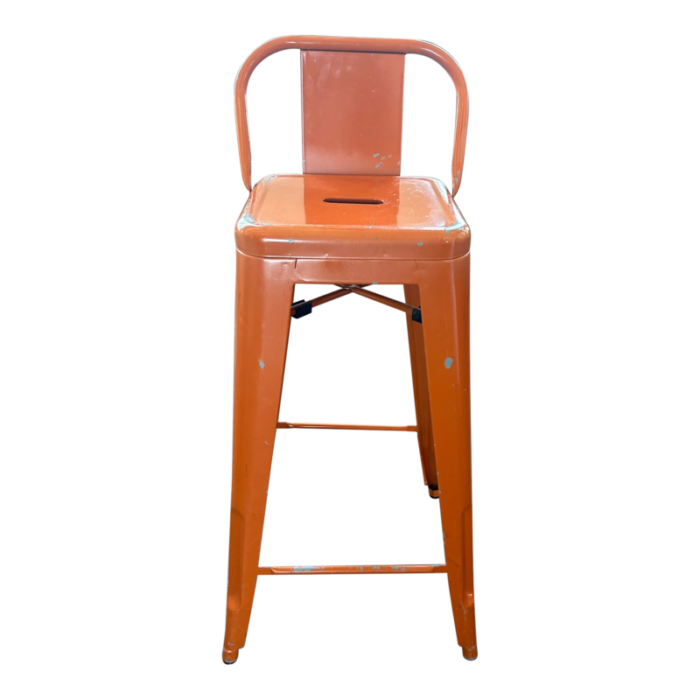 28 vintage tolix style lowback bar stool iconic orange 3288