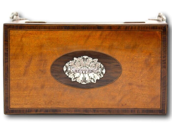 Satinwood Tea Chest Silver Mounts 00007 master