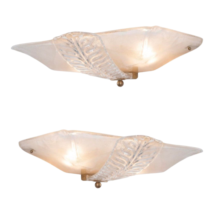 a pair of 1930s art deco murano glass huge wall sconces by ercole barovier 1779