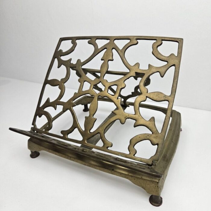 adjustable book or magazine stand in brass 1890s 1