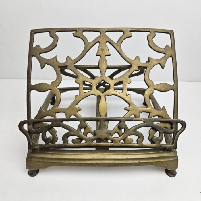 adjustable book or magazine stand in brass 1890s 4