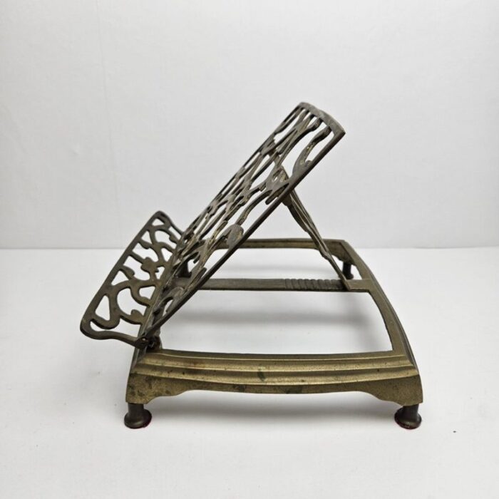 adjustable book or magazine stand in brass 1890s 5