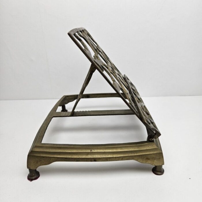 adjustable book or magazine stand in brass 1890s 8