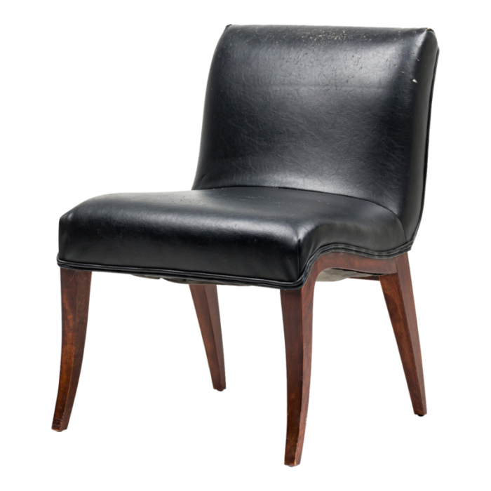 american conetemporary sabored leg black slipper chair 8244