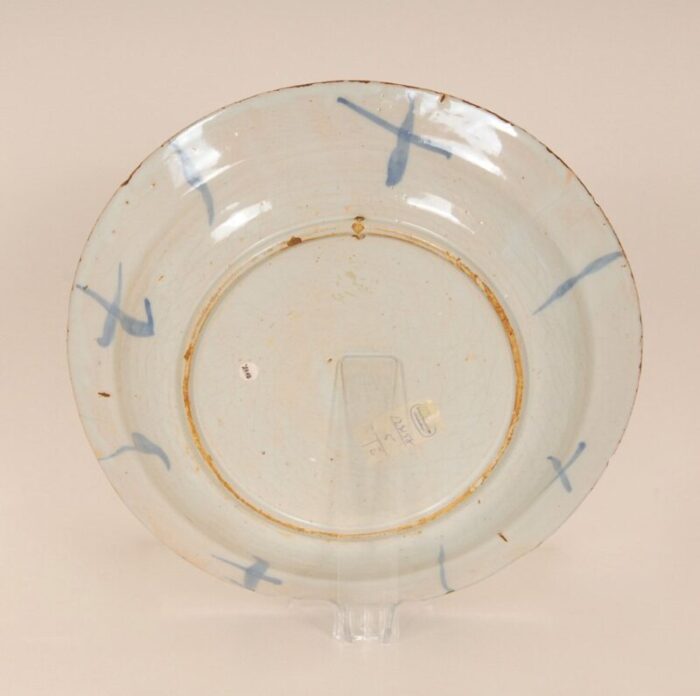 antique blue and white plate in earthenware 1690 10