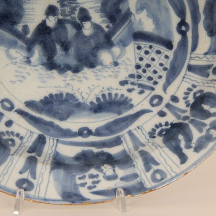 antique blue and white plate in earthenware 1690 3